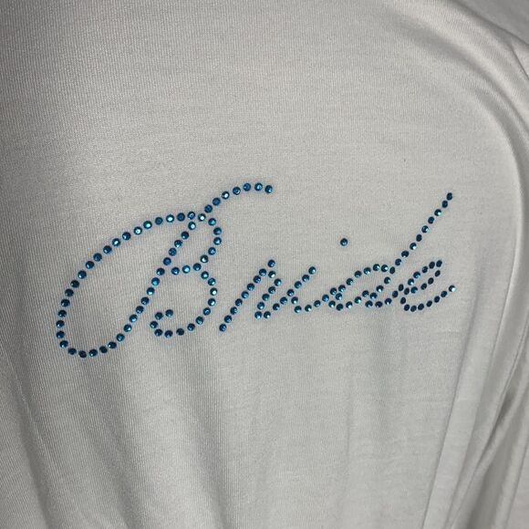 Rampage Bridal White Ruffled Belted Bride Robe Size Small - Picture 3 of 9